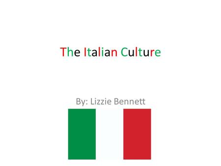 The Italian Culture By: Lizzie Bennett. My race is… Caucasian.