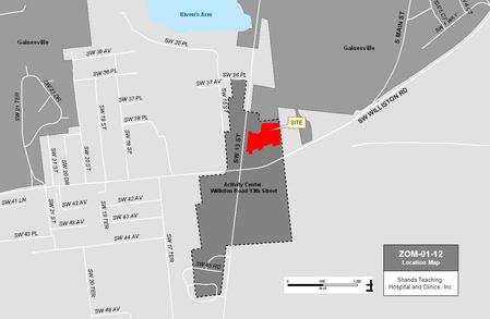 Shands Teaching Hospital and Clinics, Inc. ZOM-01-12 Location Map.