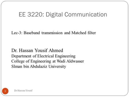 EE 3220: Digital Communication