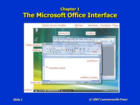 © 2007 Lawrenceville Press Slide 1 Chapter 1 The Microsoft Office Interface.