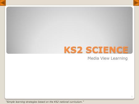 KS2 SCIENCE Media View Learning “Simple learning strategies based on the KS2 national curriculum.” 1.