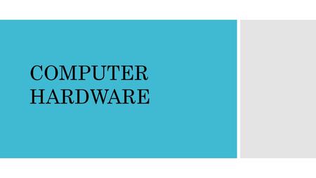 COMPUTER HARDWARE. Presented By  Name: MOHD. SHAFIKUR RAHMAN  ID:142-15-4105  Department: Computer Science & Engineering.