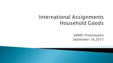 International Assignments Household Goods