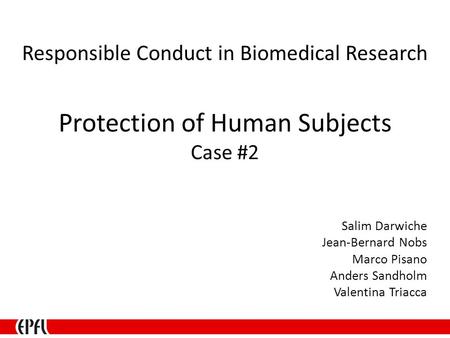 Protection of Human Subjects Case #2