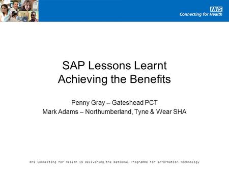 SAP Lessons Learnt Achieving the Benefits