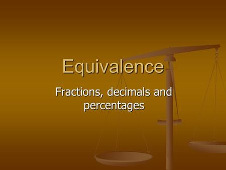 Fractions, decimals and percentages