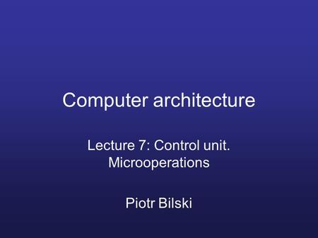 Computer architecture