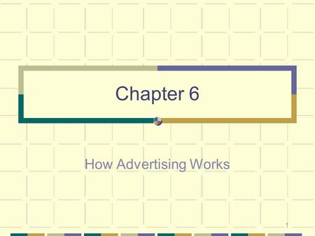 Chapter 6 How Advertising Works.