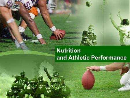 Nutrition and Athletic Performance