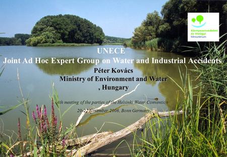 UNECE Joint Ad Hoc Expert Group on Water and Industrial Accidents Péter Kovács Ministry of Environment and Water, Hungary 4th meeting of the parties of.