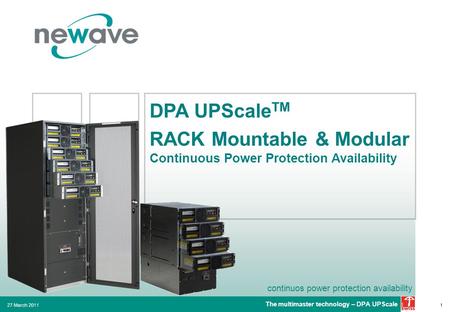 RACK Mountable & Modular Continuous Power Protection Availability