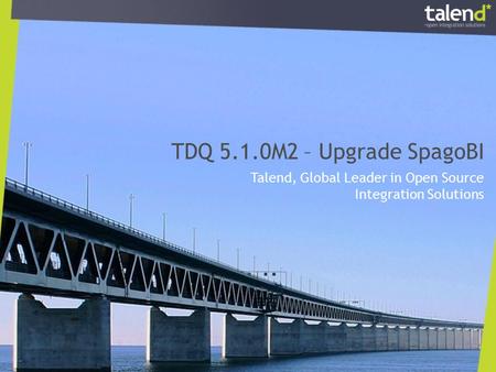 TDQ 5.1.0M2 – Upgrade SpagoBI Talend, Global Leader in Open Source Integration Solutions.