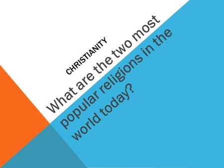 What are the two most popular religions in the world today?