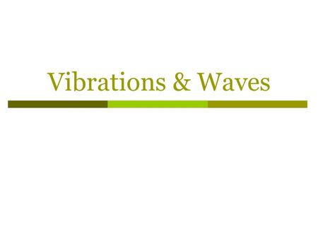 Vibrations & Waves. In the example of a mass on a horizontal spring, m has a value of 0.80 kg and the spring constant, k, is 180 N/m. At time t = 0 the.