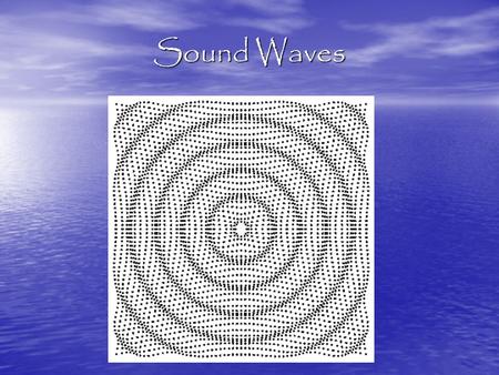 Sound Waves. Refresh: Types of Waves Longitudinal or compression – vibrate parallel to velocity. ex. Sound Longitudinal or compression – vibrate parallel.