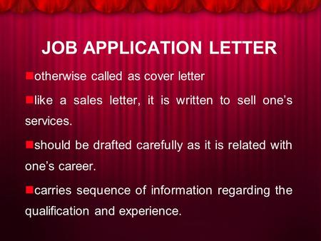 JOB APPLICATION LETTER