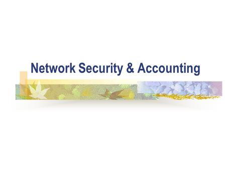 Network Security & Accounting