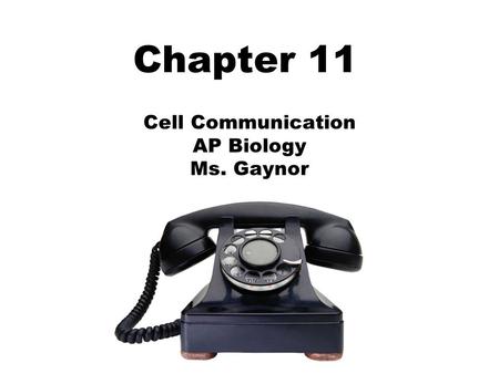 Cell Communication AP Biology Ms. Gaynor