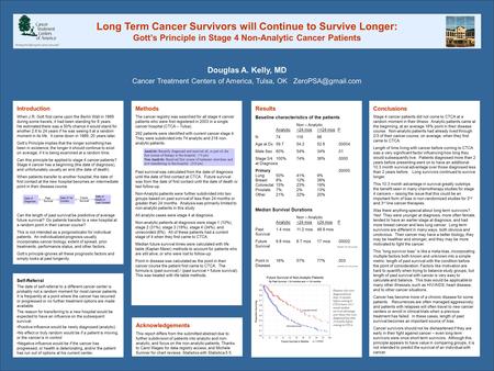 Acknowledgements This report differs from the submitted abstract due to further subdivision of patients into analytic and non- analytic, and focus on the.