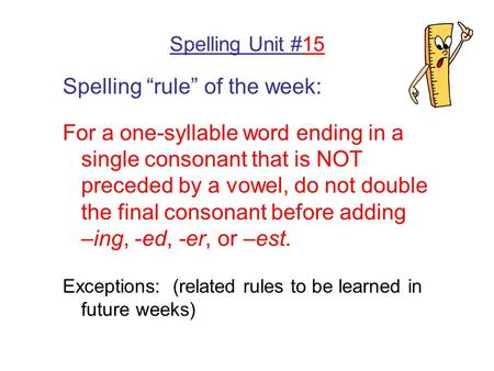 Spelling “rule” of the week: