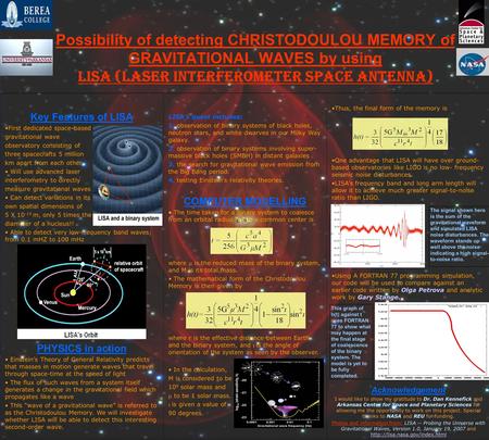 Possibility of detecting CHRISTODOULOU MEMORY of GRAVITATIONAL WAVES by using LISA (Laser Interferometer Space Antenna) Thus, the final form of the memory.