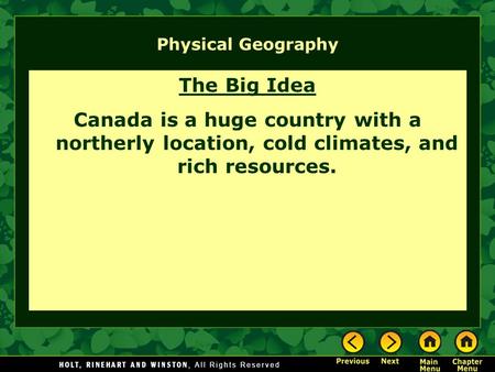 Physical Geography The Big Idea