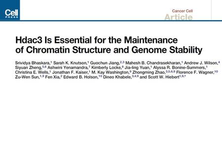 Introduction Histone deacetylases(HDACs)  modulating chromatin accessibility during transcription, replication, recombination and repair;  required.