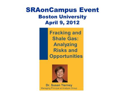 SRAonCampus Event Boston University April 9, 2012.