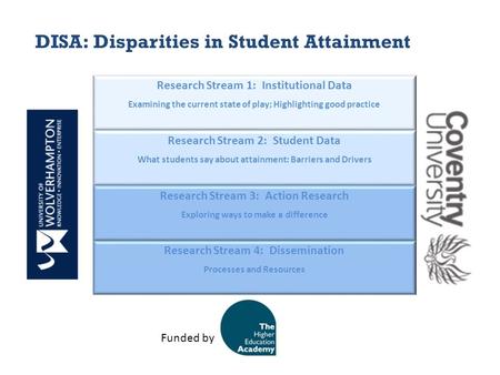 DISA: Disparities in Student Attainment Research Stream 1: Institutional Data Examining the current state of play; Highlighting good practice Research.