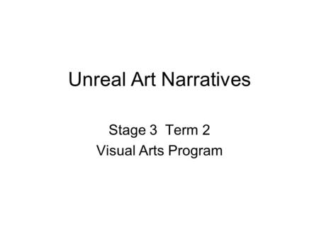 Stage 3 Term 2 Visual Arts Program