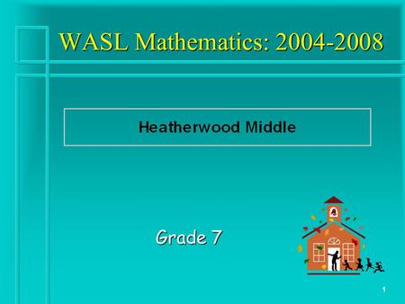 1 WASL Mathematics: 2004-2008 Grade 7. 2 WASL Math: Where are we now? Questions to answer: How are we doing? How are we doing? Compared to district &