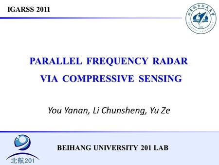 PARALLEL FREQUENCY RADAR VIA COMPRESSIVE SENSING