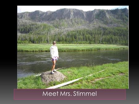 Meet Mrs. Stimmel. Mrs. Stimmel when she was in 1 st grade!