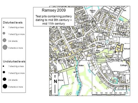 N 1 sherd 4g or less 1 sherd 5g or more 2-4 sherds 5 sherds or more Disturbed levels 1 sherd 4g or less 1 sherd 5g or more 2-4 sherds 5 sherds or more.