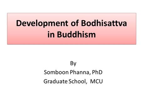 Development of Bodhisattva in Buddhism