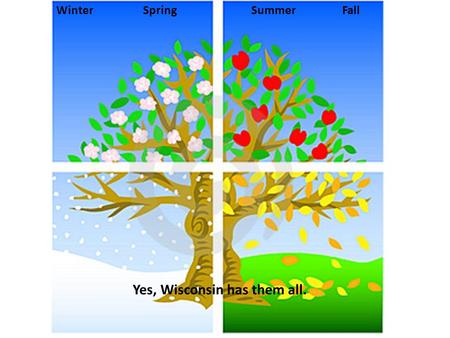 SpringWinter Summer Fall Yes, Wisconsin has them all.