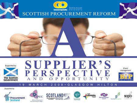 Scottish Procurement Reform Opportunities – Working with Scottish Enterprise Phil Martin Director, Network Procurement.