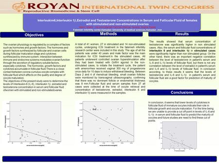 Methods Interleukim6,Interleukin 1 ,Estradiol and Testosterone Concentrations in Serum and Follicular Fluid of females with stimulated and non-stimulated.