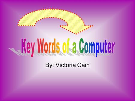 By: Victoria Cain CPU- the component of a computer system that PROCESSES basic operations of the system. Monitor- a cathode-ray tube used for display.