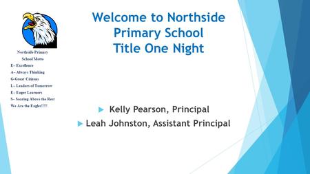 Welcome to Northside Primary School Title One Night