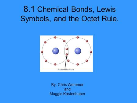 8.1 Chemical Bonds, Lewis Symbols, and the Octet Rule. By: Chris Wemmer and Maggie Kastenhuber.