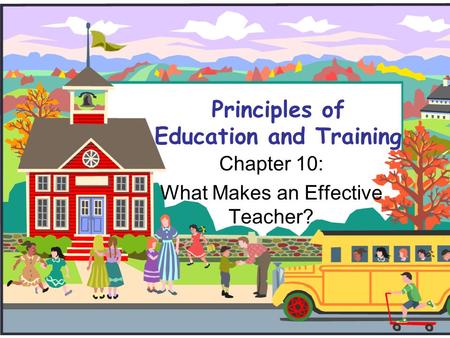 Principles of Education and Training