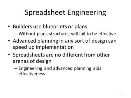 Spreadsheet Engineering Builders use blueprints or plans – Without plans structures will fail to be effective Advanced planning in any sort of design can.