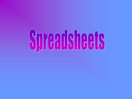 An applications program, used in financial forecasting, that can quickly handle calculations and perform evaluations. A spread sheet uses numbers like.