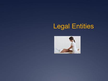 Legal Entities. 1. Sole Proprietorship 2. Corporation 3. Limited Liability Company (LLC)