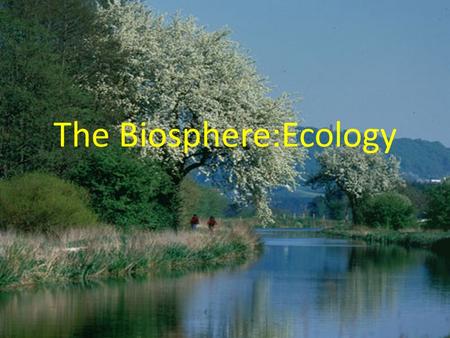 The Biosphere:Ecology. I. The Enviroment A. Ecology- the study of interactions among organisms & their environment – 1. Scientist who study ecology are.