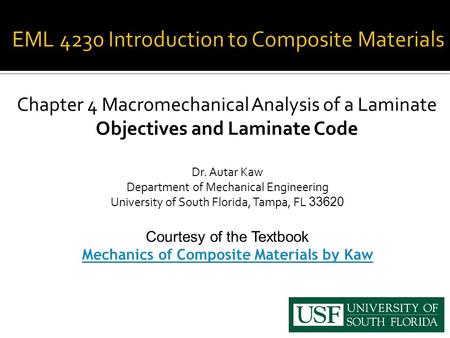 EML 4230 Introduction to Composite Materials