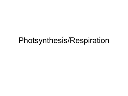 Photsynthesis/Respiration. Radiant energy carbohydrates Respiration How energy flows through the ecosystem Photosynthesis Heterotrophs Autotrophs heat.