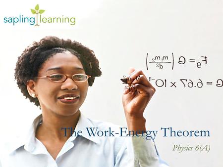 The Work-Energy Theorem Physics 6(A). Learning Objectives Explain how work is done on an object Describe the relationship between the work done on an.