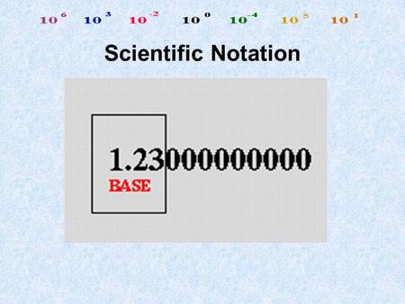 Scientific Notation.